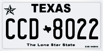 TX license plate CCD8022