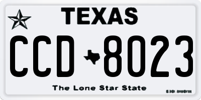 TX license plate CCD8023