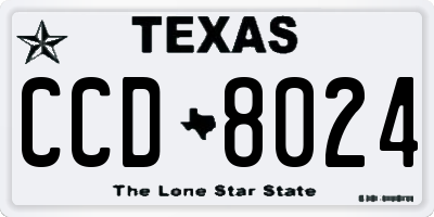 TX license plate CCD8024