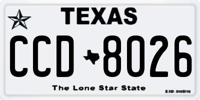 TX license plate CCD8026