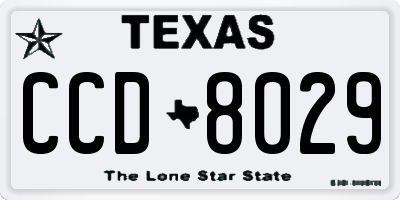 TX license plate CCD8029