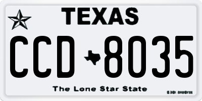 TX license plate CCD8035