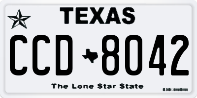 TX license plate CCD8042