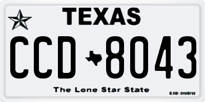 TX license plate CCD8043