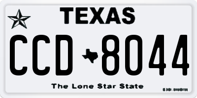 TX license plate CCD8044