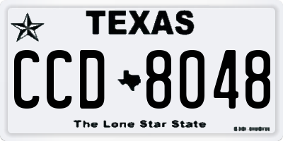 TX license plate CCD8048