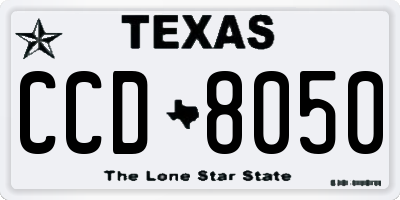 TX license plate CCD8050