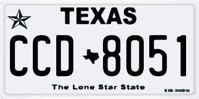 TX license plate CCD8051