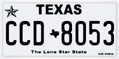 TX license plate CCD8053