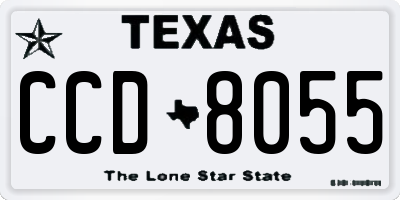TX license plate CCD8055
