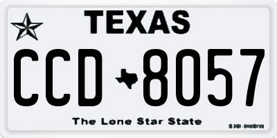 TX license plate CCD8057