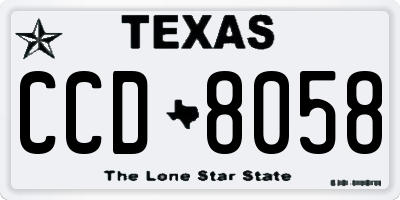TX license plate CCD8058
