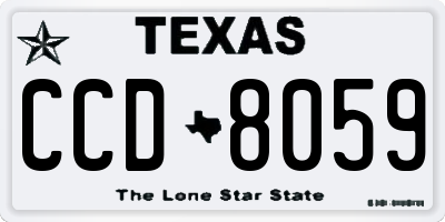 TX license plate CCD8059