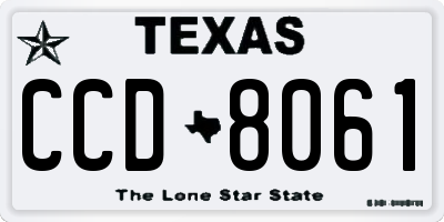 TX license plate CCD8061