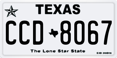 TX license plate CCD8067