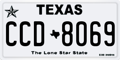 TX license plate CCD8069
