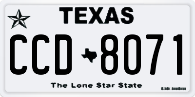 TX license plate CCD8071