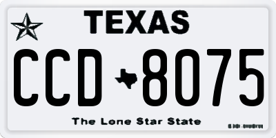 TX license plate CCD8075