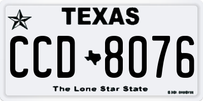 TX license plate CCD8076