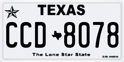 TX license plate CCD8078