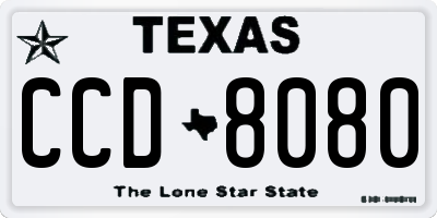 TX license plate CCD8080