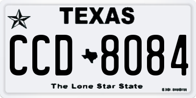 TX license plate CCD8084