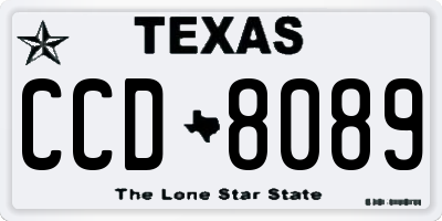 TX license plate CCD8089