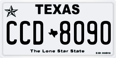 TX license plate CCD8090