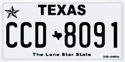 TX license plate CCD8091