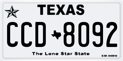 TX license plate CCD8092