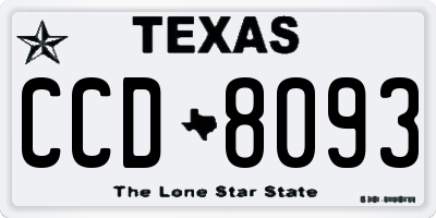 TX license plate CCD8093