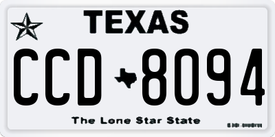 TX license plate CCD8094