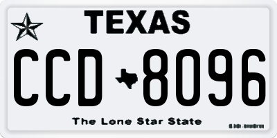 TX license plate CCD8096