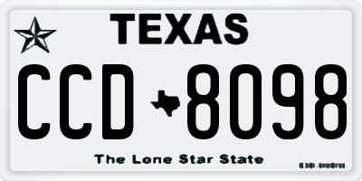 TX license plate CCD8098