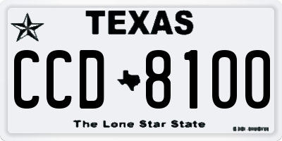 TX license plate CCD8100