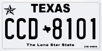 TX license plate CCD8101