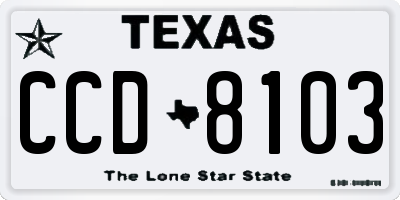 TX license plate CCD8103