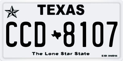 TX license plate CCD8107
