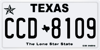 TX license plate CCD8109