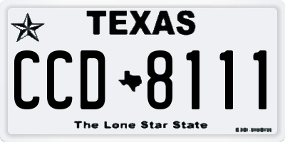 TX license plate CCD8111