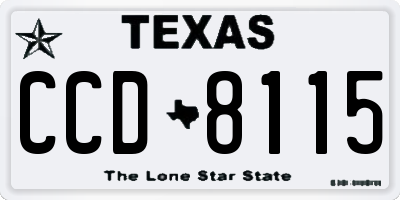 TX license plate CCD8115