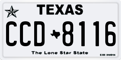 TX license plate CCD8116