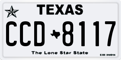 TX license plate CCD8117