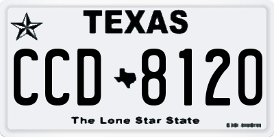 TX license plate CCD8120