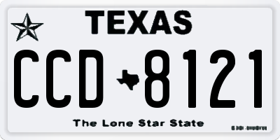TX license plate CCD8121