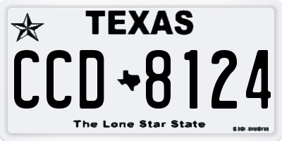 TX license plate CCD8124