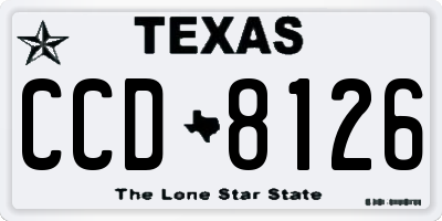 TX license plate CCD8126