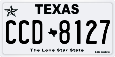 TX license plate CCD8127