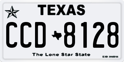 TX license plate CCD8128