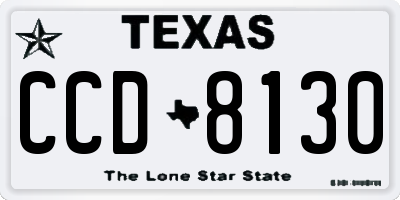 TX license plate CCD8130